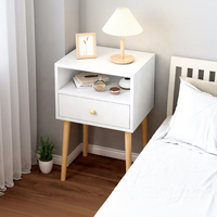 Mesa de Noche de Madera a Precio Económico con Dos Cajones