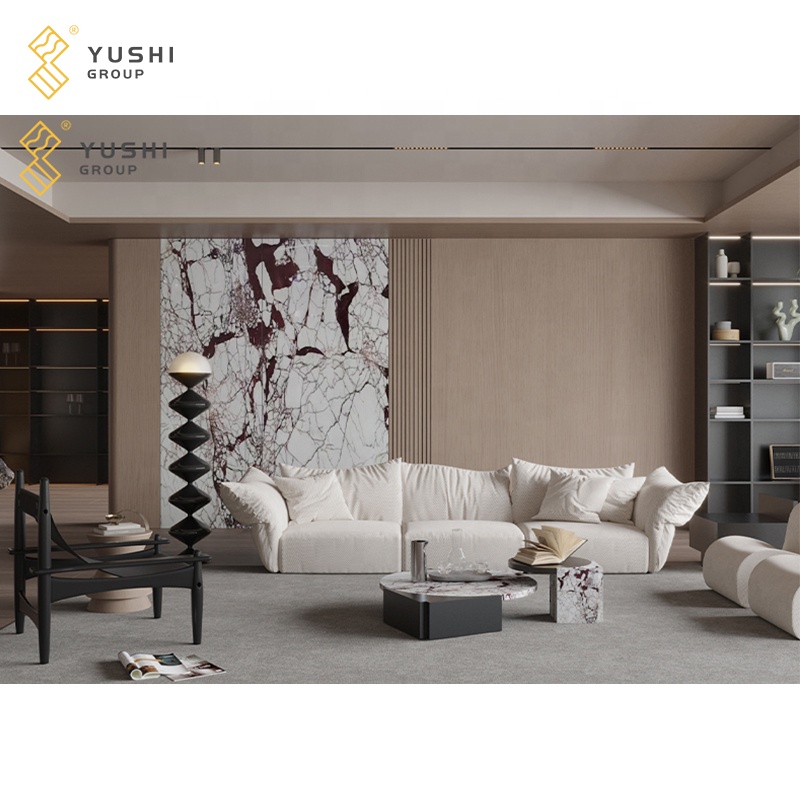 Yushi Group мрамор на заказ роскошный камень розовый мрамор болгарский красный камень mcm наружная облицовка Гибкая настенная плитка