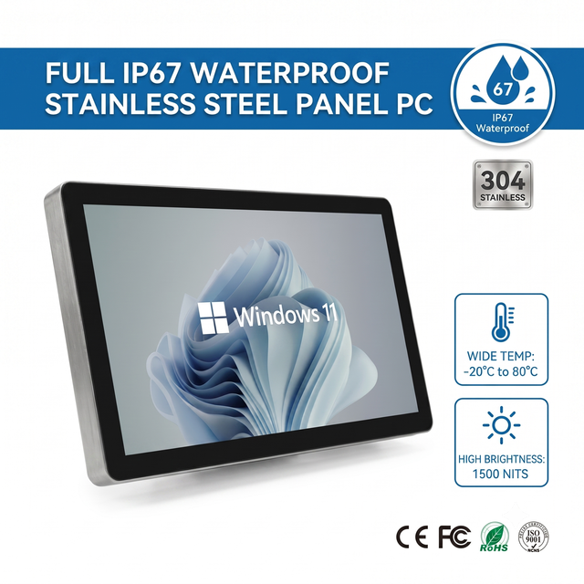 Ip65 Waterproof Fanless 21.5 Inch Stainless Steel Outdoor 1920*1080 High Brightness Touch Screen Industrial Panel Pc