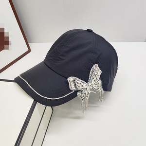 Ultima moda aggiornata donna donna donna nera a farfalla con strass a secco rapido berretto da Baseball senza corona cappello da sole cappello da camionista - Product Image 5
