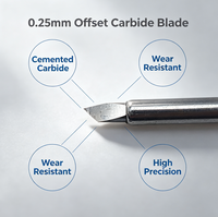 Lame en carbure cémenté ZEC-US025 de 0,25 mm pour traceur de découpe de vinyle Roland, lame de découpe de film vinyle
