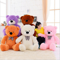 Ours en peluche avec nœud papillon, cadeau de la Saint-Valentin ou d'anniversaire pour filles, brun clair, brun foncé, blanc, violet, rose