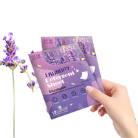 NOUVEAU Vente en gros de bandes de lessive jetables écologiques et naturelles à la lavande, feuilles de détergent à forte mousse, 50%-80% actif