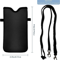 Housse de téléphone en néoprène avec sangle/lanière de cou pour iPhone 16/15/14/13 Pro, 16/15 Plus Samsung S24, Google Pixel 9