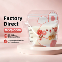 Sacs de conservation du lait maternel personnalisés de 200 ml, sans BPA, pré-stérilisés, anti-fuite, pochettes verticales pour les mamans allaitantes