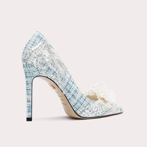 Zapatos de Novia de Cristal de Alta Calidad con Tacón de Aguja, Decoración de Perlas y Diamantes de Imitación, Cierre Deslizante, para Todas las Temporadas - Product Image 2