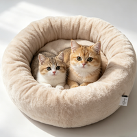 Umweltfreundliches Hundesofa aus Korallenfleece, bissfest, waschbar, aus Baumwolle, rutschfest, für große Hunde und Katzen, Plüsch-Donut, tragbares Haustierbett