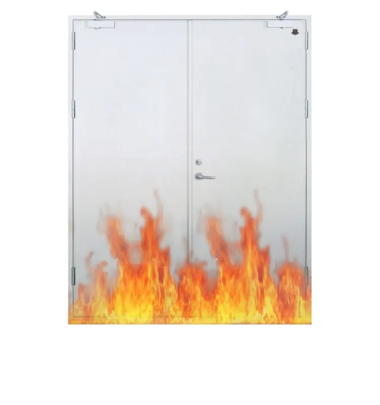 Fire Resistant Materials Fire Rated Door With Panic Bar