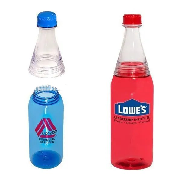 Популярные товары, индивидуальная печать, не содержит Бисфенол А, легко наполняет двухцветную соду, стильная пластиковая бутылка для воды объемом 600 мл