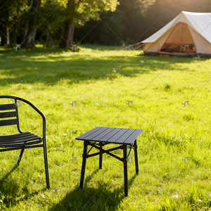 โต๊ะปิกนิกโลหะพับได้สำหรับตั้งแคมป์กลางแจ้งสีดำพับได้พร้อมกระเป๋าพกพาโต๊ะปิกนิกสวนแบบพกพา - Product Image 5