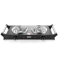Cuisinière électrique RAF 1000W Plus 1000W à double brûleur avec une distribution uniforme de la chaleur et une utilisation simple pour la cuisine à domicile