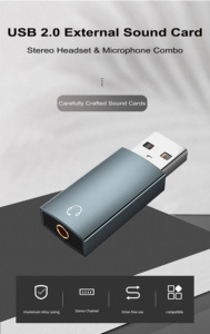 Adaptateur audio USB A vers 3,5 mm TRRS en alliage d'<span class=keywords><strong>aluminium</strong></span>, carte son externe USB 2.0 avec puce DAC AB136 pour ordinateur portable PC - Product Image 2