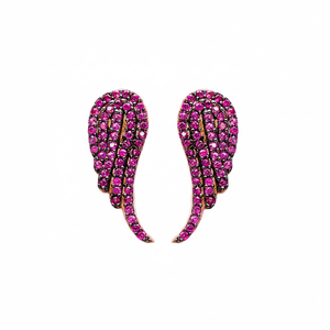 Ruby CZ <b>Ear</b> <b>Cuff</b> Wing Earring urkish Wholesale Handcrafted 925 Sterling <b>Silver</b> Jewelry - Product Image 2