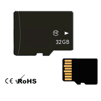 Carte mémoire flash Mini SD et TF de 64 Go de capacité réelle pour téléphones portables, appareils MP3 et MP4 (plastique noir)