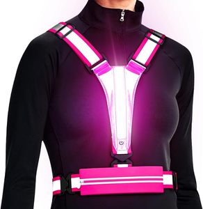 Светоотражающий жилет с LED-подсветкой, заряжаемый через USB, для бега, ходьбы, велоспорта и других видов спорта на открытом воздухе в ночное время. - Product Image 1