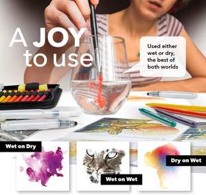 <span class=keywords><strong>Castle</strong></span> <span class=keywords><strong>Art</strong></span> fornisce 60 pezzi 48 colori senza legno matite ad acquerello Set più tutti i Core, per artisti adulti in custodia in tessuto resistente - Product Image 5