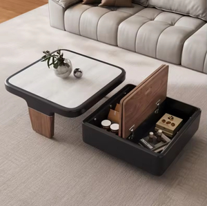 High End Minimalist Style <strong>Wooden</strong> <strong>Coffee</strong> <strong>Table</strong> <strong>Wooden</strong> Walnut Square <strong>Coffee</strong> <strong>Table</strong> Set Popular Living Room <strong>Coffee</strong> <strong>Table</strong> with Drawer - Product Image 1