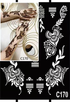 Pochoir de tatouage au henné indien éco-responsable temporaire personnalisé pour bras, motif floral, imperméable, à base de plantes, pour mariage