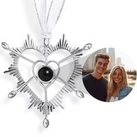 Collar con Forma de Pata de Perro a la Moda, Joyería con Proyección de Foto Personalizada para Adornos Navideños
