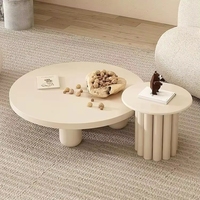 Tables basses rondes modernes de couleur blanche pour le salon, décoration nordique, luxe léger