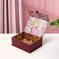 Boîte cadeau en papier magnétique écologique personnalisée de luxe avec poignée, boîtes d'emballage rigides pliables recyclables et couvercle magnétique