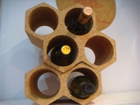 Porte-bouteilles de vin en liège empilable à 2 niveaux, écologique, support d'affichage pour 6 bouteilles, petit porte-bouteilles de vin en liège pour comptoir