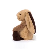 Peluche lapin super douce à oreilles tombantes marron patchwork pour Pâques, avec rembourrage en coton PP