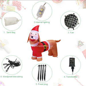 Decoración navideña interior y exterior inflable personalizado 4 pies de longitud perro salchicha para decoración de patio de vacaciones - Product Image 4