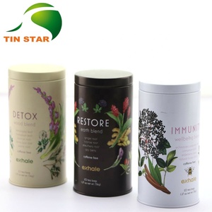 Custom Printing Metal Packaging Round Shape Coffee Tea Tin Box Canister