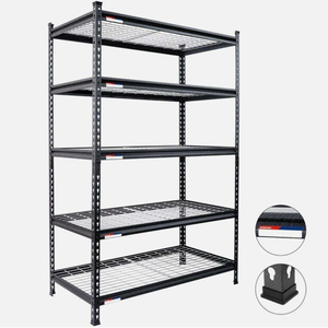 Scaffalatura a 5 Ripiani Regolabile in Acciaio Resistente con Protezione Anticorrosione, Senza Bulloni, 60 X 24 X 78 Pollici, Rastrelliera in Filo Metallico Verniciato a Polvere Nera - Product Image 5