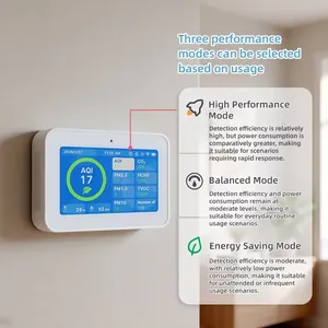 Testeur de qualité de l'air intérieur avec écran TFT-LCD 5 pouces, modèle AQ49, pour CO2, TVOC, PM2.5, PM10, HCHO, température, humidité, AQI, heure, USB, précision 0.01 - Product Image 2