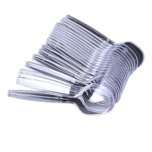 Wholesale customized logo 10cm disposable transparent small plastic spoon