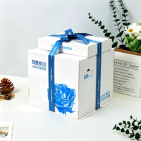 Boîte à gâteau transparente pour anniversaire, boîtes à gâteau de mariage 6-8 pouces, boîte cadeau à emporter avec poignée