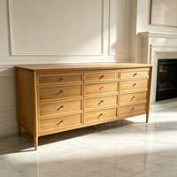 Commode à 9 tiroirs en chêne clair, style nordique, avec un niveau supplémentaire et trois tiroirs, meuble de rangement pour chambre à coucher
