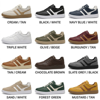 Baskets décontractées unisexes style marche, basses, en cuir, à lacets élastiques, chaussures de skateboard, personnalisables