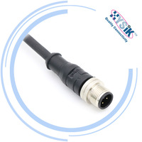Connecteur de panneau M12 étanche IP67 à 2 broches, blindé, femelle et mâle, connecteurs à 2 broches codés A pour l'automatisation des capteurs
