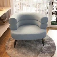 Fauteuils Confortables pour Salon Moderne, Chaises de Salle à Manger Douces et Moelleuses, Chaise de Coiffeuse à Structure en Fer Métal, Tissu Flanelle