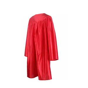 Kırmızı parlak çocuk mezuniyet üniforma elbisesi kap setleri