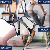 JC Design Sport Marque Grip Chaussettes Personnalisé Femmes Sport Yoga Chaussettes Emballage Fille Crew Pilates Chaussettes