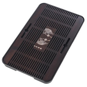 Bandeja de té de bambú y madera natural, pequeña bandeja de drenaje para el hogar, mesa de té estilo chino con almacenamiento de agua, mesa de té pequeña para una persona - Product Image 5