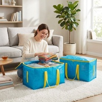 Sacs de rangement extra-larges et résistants, lot de 4, sacs de déménagement avec fermetures éclair renforcées, résistants à l'eau, pliables, sacs de déménagement