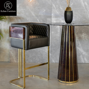 Mesa Alta de <span class=keywords><strong>Bar</strong></span> Redonda de Acero Inoxidable Dorado de Diseño Moderno y Lujoso para Bodas - Product Image 1