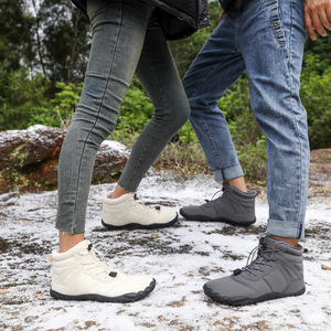 Unisex Winter Snow Boots <b>Ankle</b> High Closed Toe Synthetic Upper Plush Lining Rubber Outsole Anti Slippery Warm EVA Midsole - Product Image 2
