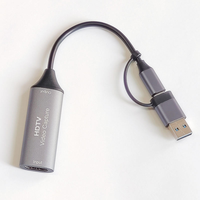 Tarjeta Capturadora de Video USB 2.0 USB 3.0 4K 30Hz HDTV con Salida Tipo C Gris para MacBook PC Juegos Grabación de DVD Cámara Audio Video