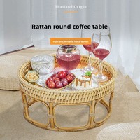 Table de rangement en rotin tressé à la main HN HN1183 fabriquée au Guangxi pour salons, balcons, légère, haut de gamme, minimaliste, extérieure