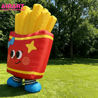 Ballon gonflable en forme de frites pour accessoires de fête, ballon alimentaire en forme de chips pour la promotion de restaurants de restauration rapide