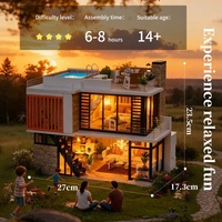 IIECREATE 3D DIY Assemblage Mini Blocs de Construction Maison de Poupées en Bois Fait Main Vente en Gros Maisons de Poupées pour Cadeaux d'Anniversaire et Jouets