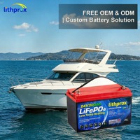 Batterie LiFePO4 haute capacité 24V 300AH Grade A Haute performance 6000 cycles Marine RS485 Terminal M8 CE RoHS IP67 OEM ODM