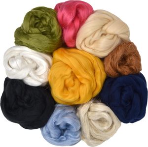 100% Merino <strong>Wool</strong> Roving for DIY <strong>Craft</strong> Materials <strong>Wool</strong> Felt Wholesale Various Color 100% Woolen Yarn Handmade Fibre - Product Image 1