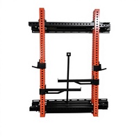 Rack de musculation multifonctionnel avec crochets en J, poignées de dips, accessoire landmine, système de poulie à câble, rack à squats en métal